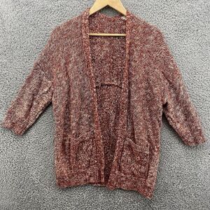 Universal Thread‎ Cardigan Red Knit Sweater Pockets Open Front Womens Size S